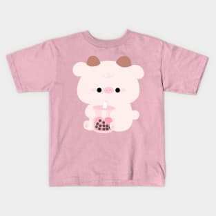 Cow Boba Tea Kids T-Shirt